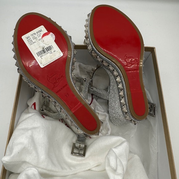 Super Sparkly, Silver Glitter Wedges - Picture 3 of 16